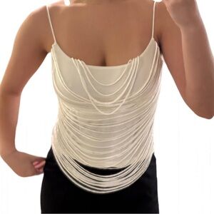 Y2k Draped String Detail Top